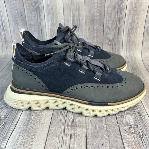 Cole Haan 5.ZEROGRAND Wingtip Oxford Shoes Men's 9W Light Navy C36507 NWOB - Picture 2 of 11